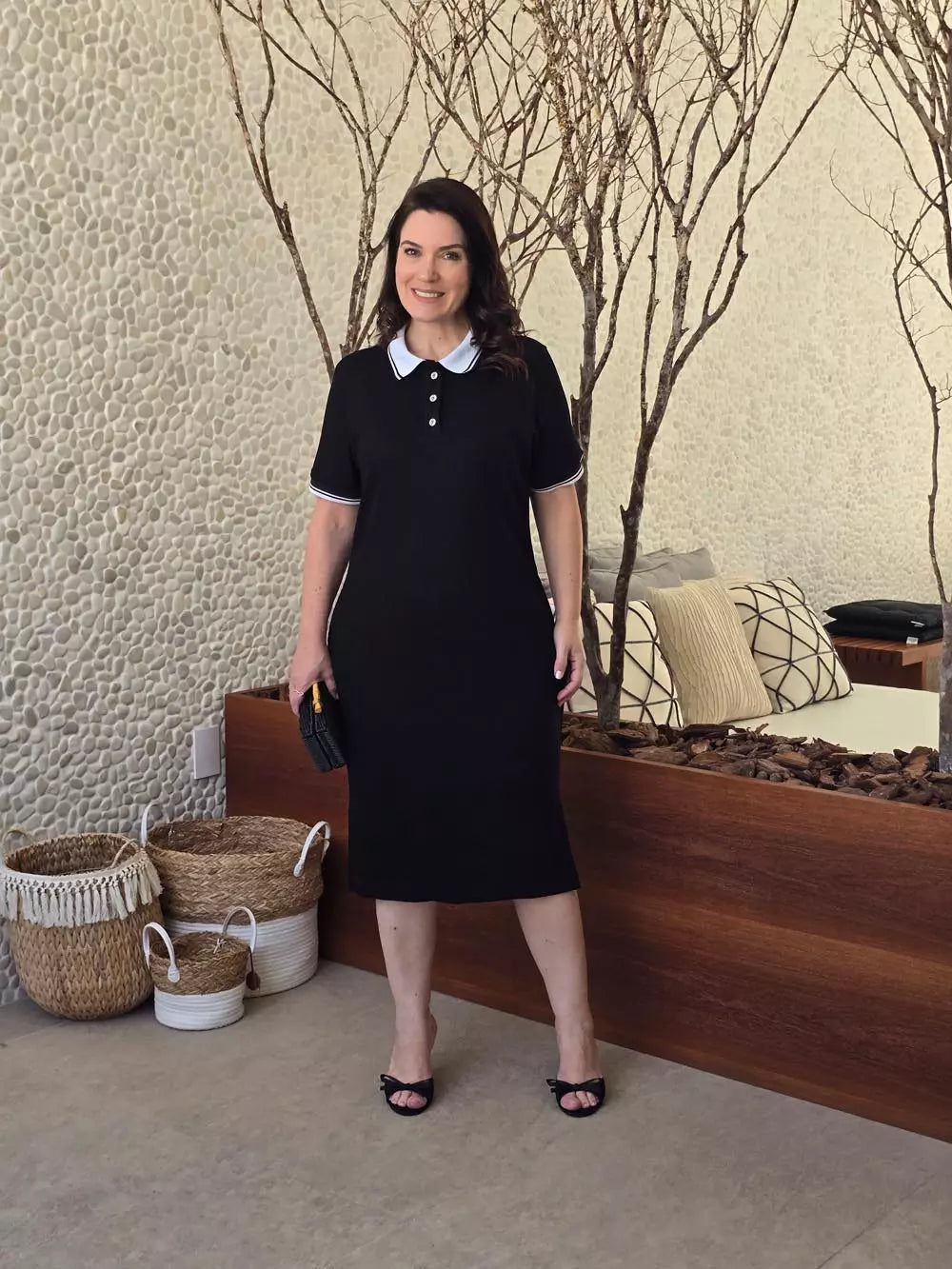 VESTIDO GOLA POLO COM BOLSOS